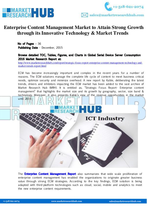 Market Research Report Enterprise Content Management Market  Report