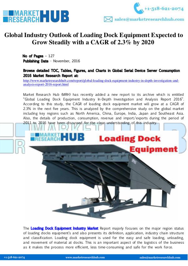 Market Research Report Global Industry Outlook of Loading Dock Equipment