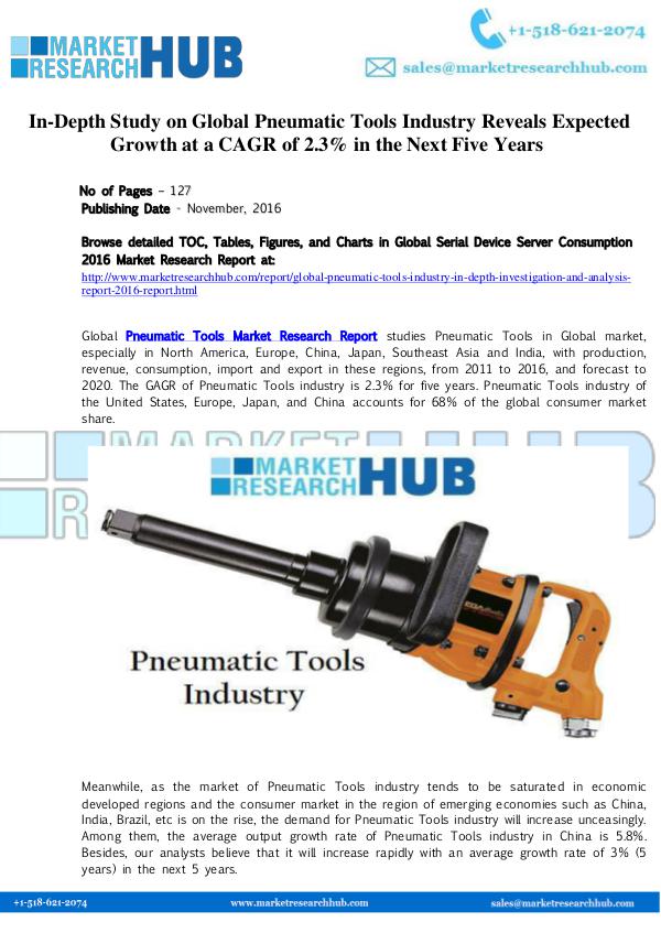 Market Research Report Global Pneumatic Tools Industry Market Report