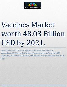 The global vaccines market is expected to reach 48.03 Billion by 2021