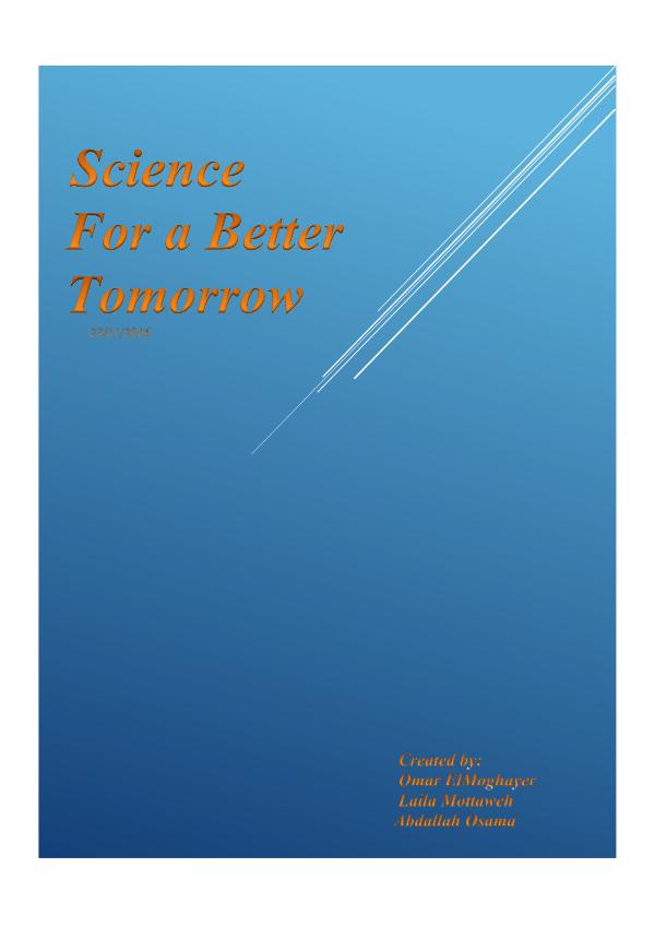 Science For A Better Tomorrow ...