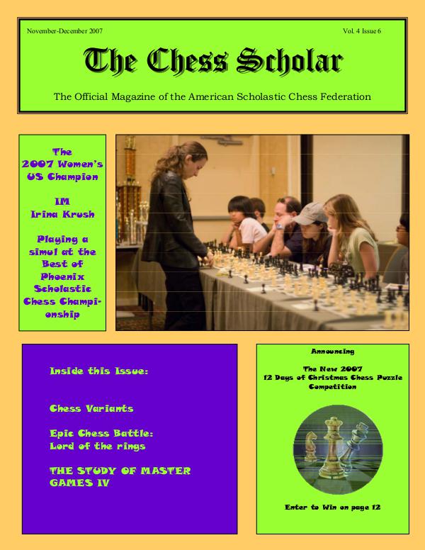 The Chess Scholar Noviembre - Diciembre 2007