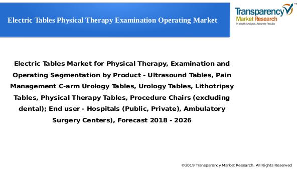 Electric Tables Physical Therapy Examination Operating Market Electric Tables Physical Therapy Examination Opera