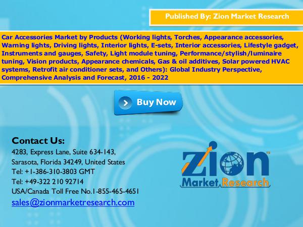 Zion Market Research Car Accessories Market, 2016 – 2022