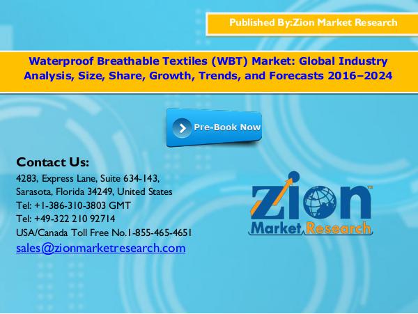 Waterproof breathable textiles (wbt) market, 2016