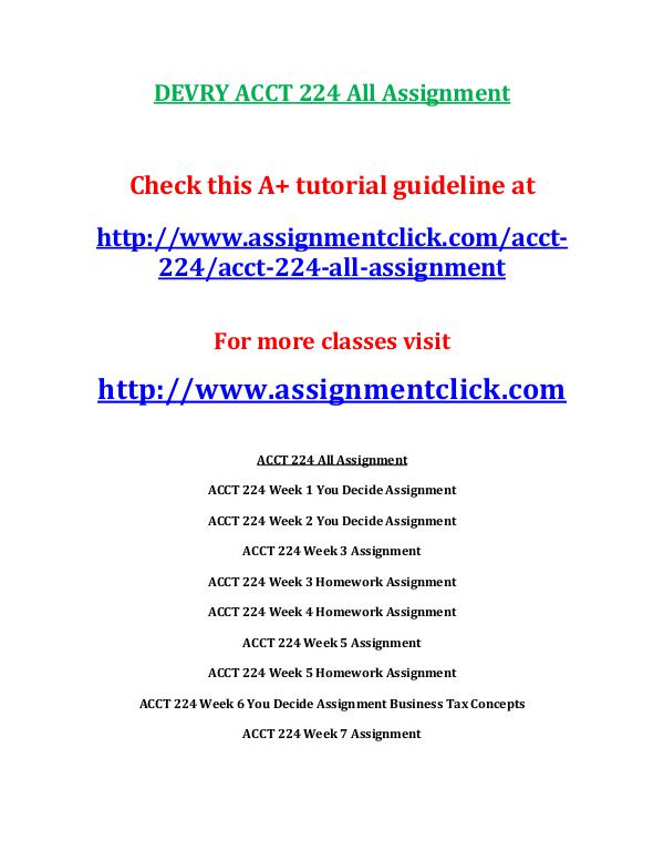 DEVRY ACCT 224 All Assignment