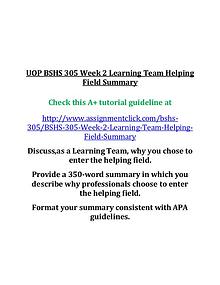 uop bshs 305 entire course
