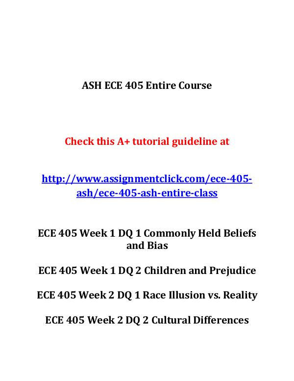 ASH ECE 405 Entire Course