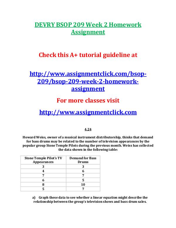 DEVRY BSOP 209 Week 2 Homework Assignment