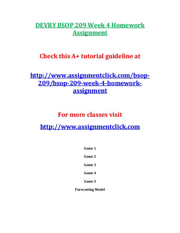 DEVRY BSOP 209 Week 4 Homework Assignment