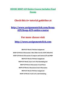 DEVRY BSOP 429 Entire Course Includes Final Exams