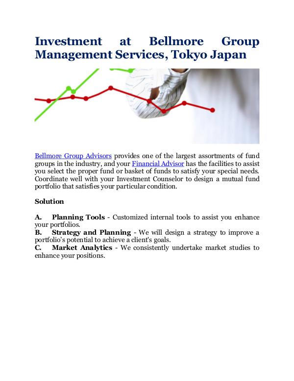 Bellmore Group Management Services, Tokyo Japan Investment