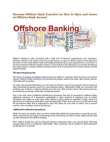Bowman Offshore Bank Transfers