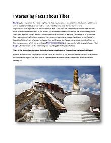 Interesting Facts about Tibet