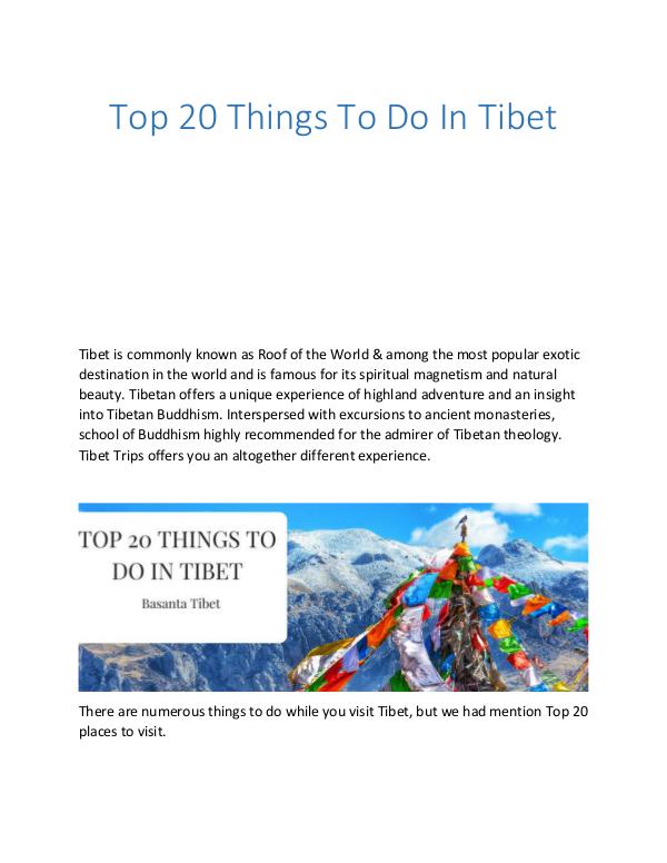 Top 20 Things To Do In Tibet Top 20 Things To Do In Tibet