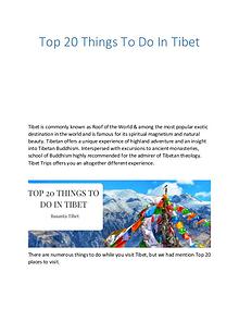 Top 20 Things To Do In Tibet