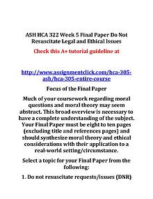ASH HCA 322 Entire Course