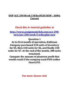 UOP ACC 290 NEW Entire Course
