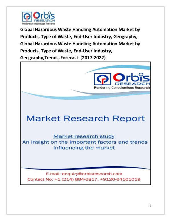 Research Report: Global Hazardous Waste Handling Automation Market