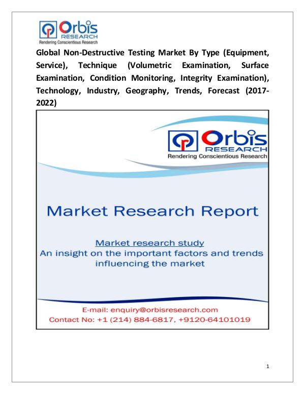 Research Report: Global Non-Destructive Testing Market
