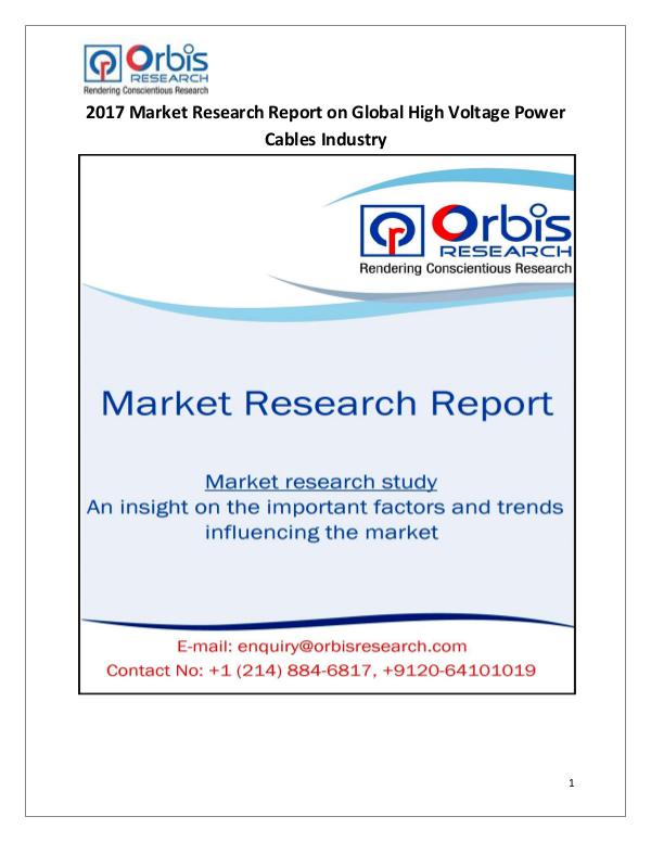 Global High Voltage Power Cables Market