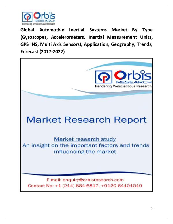 Research Report : Automotive Inertial Systems Market 2017