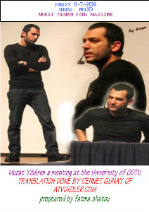 MURAT YILDIRIM IN THE ARABIC MAGAZINES Murat Yildirim & meeting at the University of  ODT