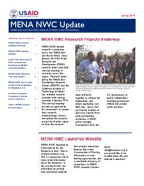MENA NWC Update Spring 2014