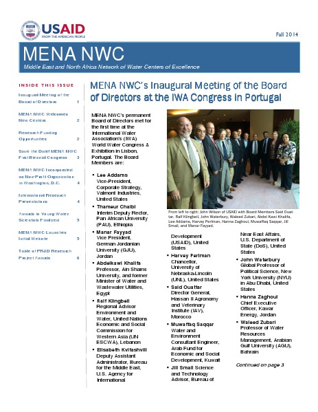 MENA NWC Update Fall 2014