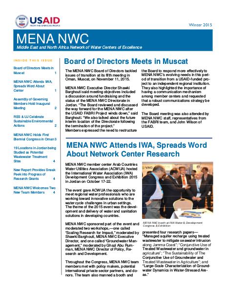 MENA NWC Update Winter 2016