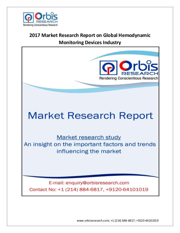 Medical Devices Market Research Report Global Hemodynamic Monitoring Devices Industry  A