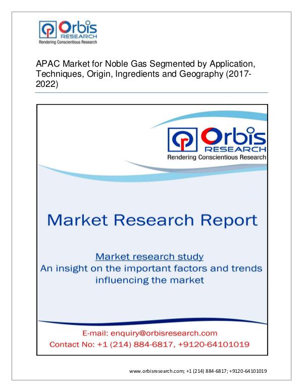 Chemical and Materials Market Research Report APAC Noble Gas Market Segmented by Derivative type