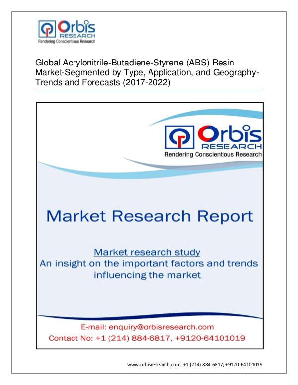Chemical and Materials Market Research Report Global Acrylonitrile-Butadiene-Styrene (ABS) Resin