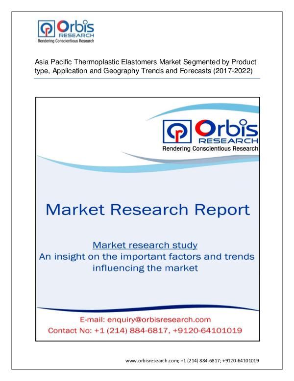 Chemical and Materials Market Research Report Asia Pacific Thermoplastic Elastomers Market 2022