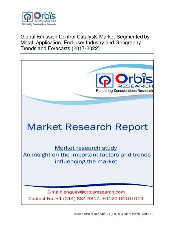 Global Emission Control Catalysts Forecast and Opp