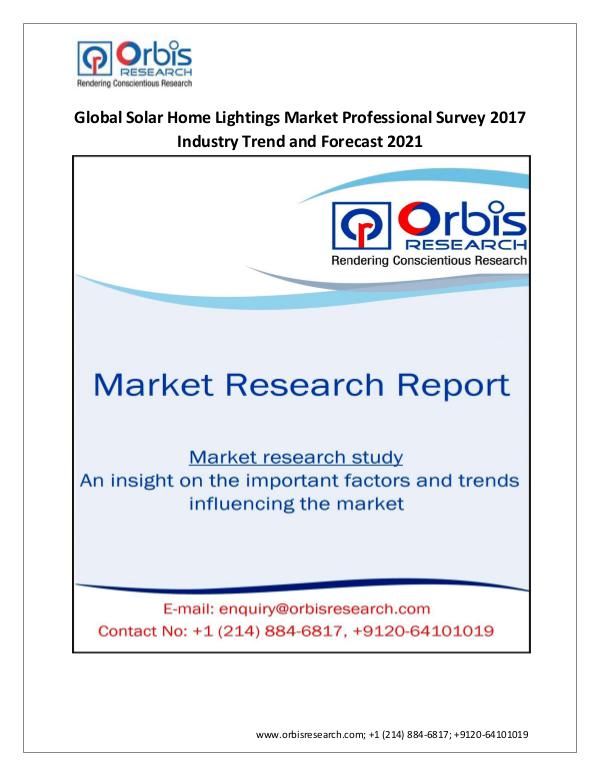 Forecast and Trend Analysis on Global Solar Home L