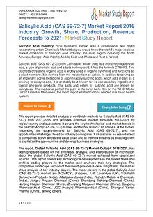 Global Salicylic Acid Market Development Status and Overview Forecast