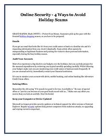 Online Security - 4 Ways to Avoid Holiday Scams