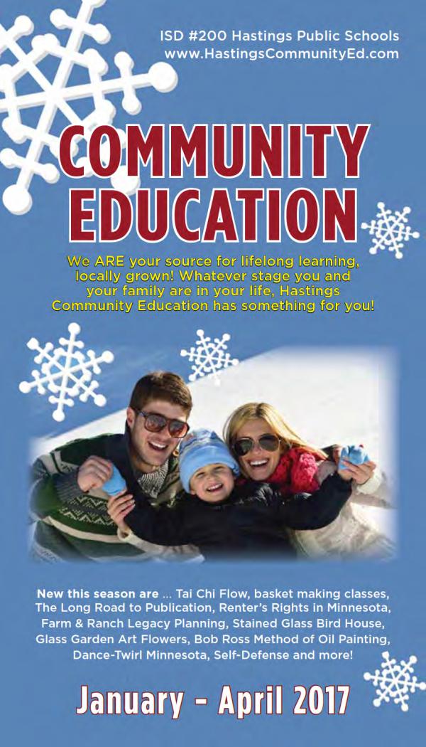 2017 Winter Catalog - Hastings Community Education Winter 2017 Catalog
