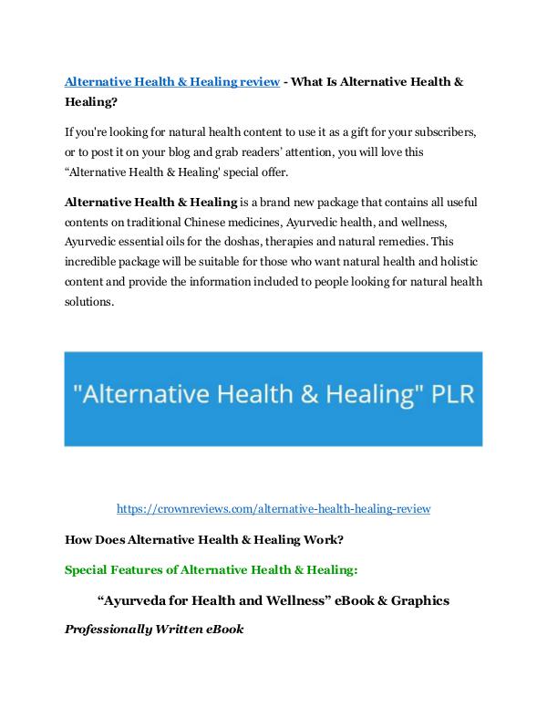 Marketing Alternative Health & Healing Review & (BIGGEST) ja