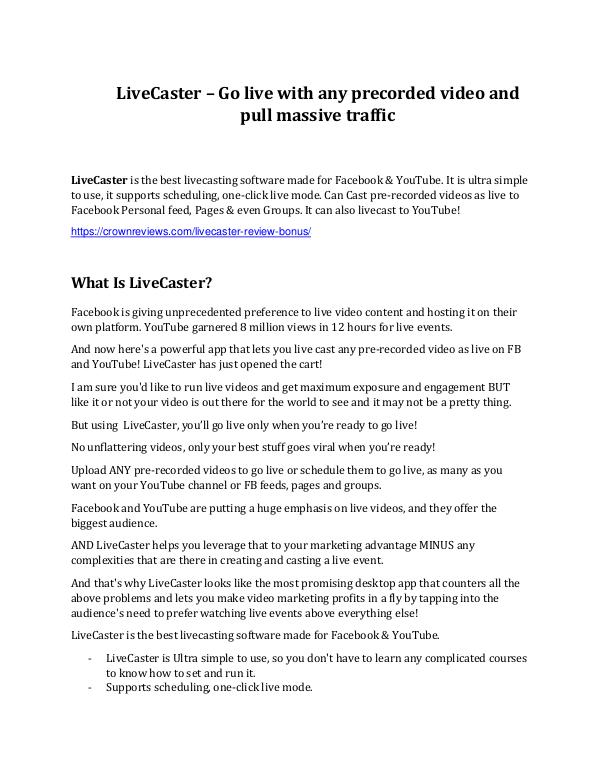 LiveCaster review and $26,900 bonus - AWESOME! LiveCaster Review 2