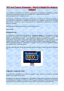 SEO And Content Promotion – Which is Helful For Business Webiste?
