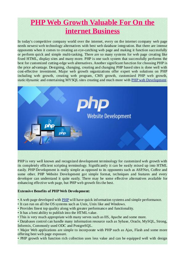 PHP Web Growth Valuable For On the internet Business.pdf PHP Web Growth Valuable For On the internet Busine