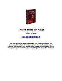 I want to be an actor