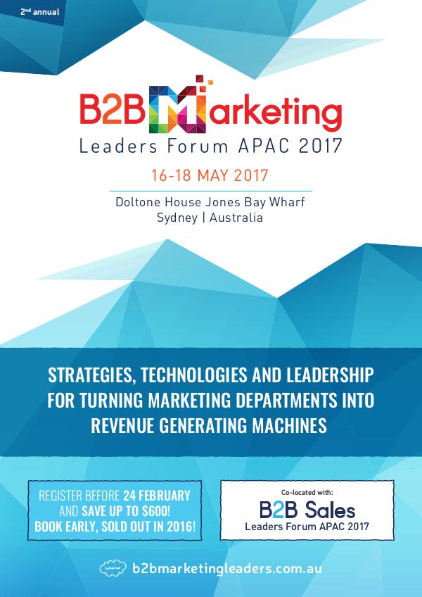 B2B Marketing Leaders Forum APAC 2017 Conference Brochure 1