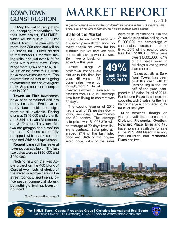 Downtown Condo Market Report July 2019 Downtown Condo Market Update