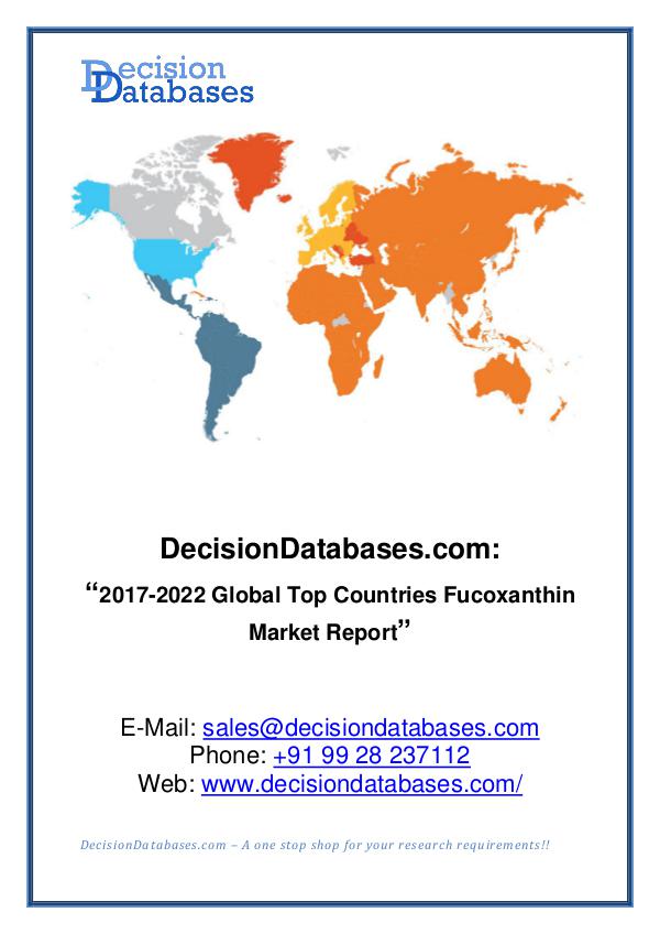 Market Report- Global Fucoxanthin Market Manufactures Analysis