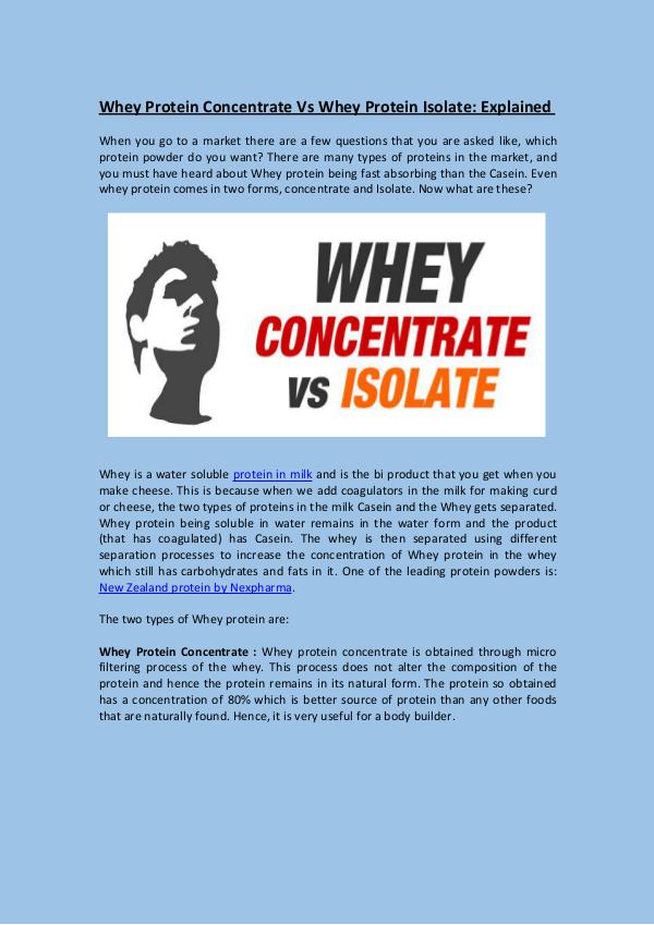 Whey Protein Concentrate Vs Whey Protein Isolate: Explained Whey Protein Concentrate Vs Whey Protein Isolate: