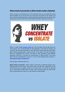 Whey Protein Concentrate Vs Whey Protein Isolate: Explained