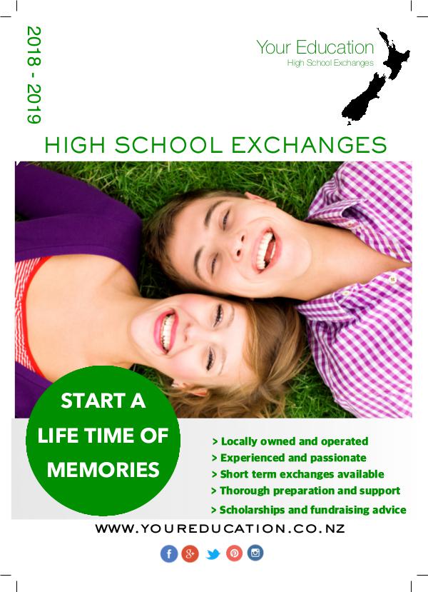 Your Education High School Exchanges Brochure YOUR EDUCATION BROCHURE 2018